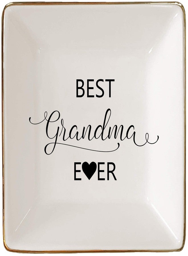 Simply Charmed Best Grandma Ever - Christmas Gift - Ceramic Jewelry Dish, Ring Holder, Trinket Tray - Elegant Birthday Gift for Grandmother - Image 1